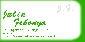 julia fekonya business card